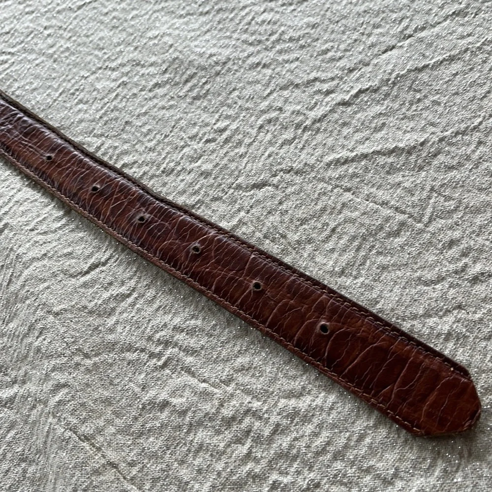 GAP | Kids Croc Embossed Brown Leather Belt XL